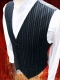 Gilet de costume (veste sans manche) NOIR ou à rayures, pour hommes, en gabardine